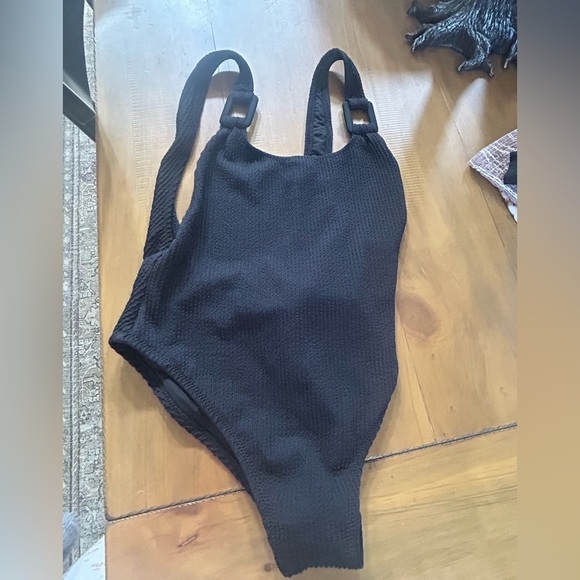 NWT Aerie Black Ribbed Swimsuit - Picture 5 of 9